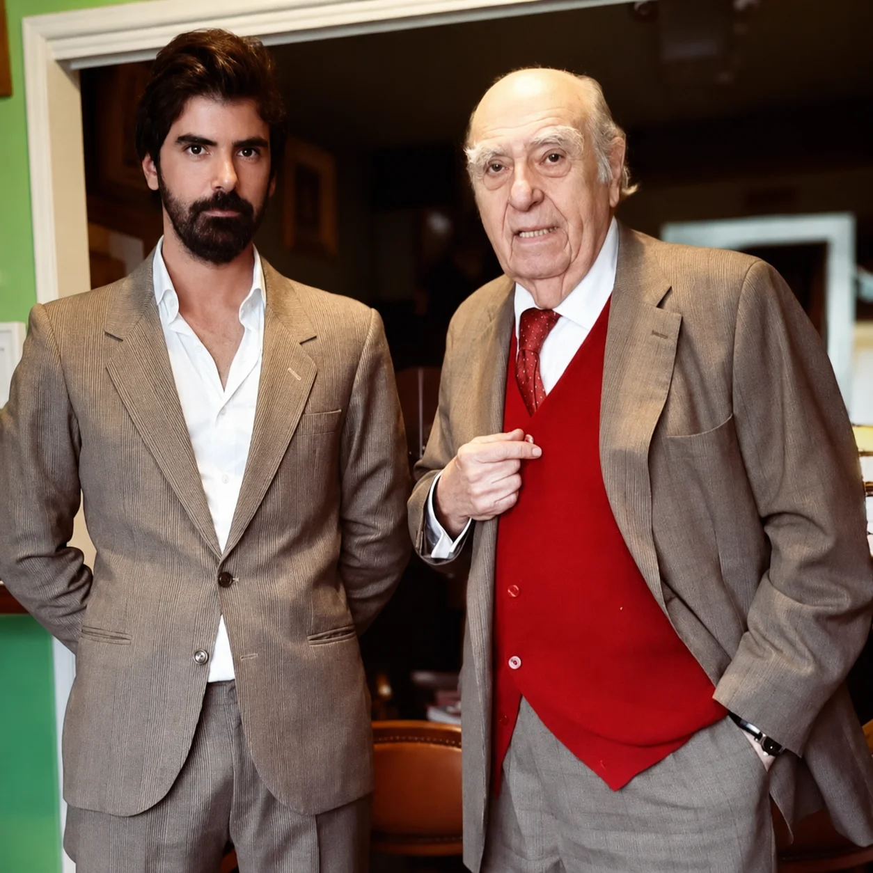 leandro viotto romano y el Presidente de Uruguay  julio maría sanguinetti